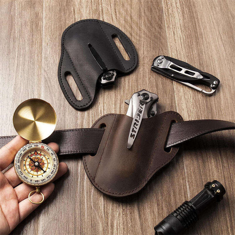 Edc Carry Holster - Oryginalne skórzane etui na składany uchwyt