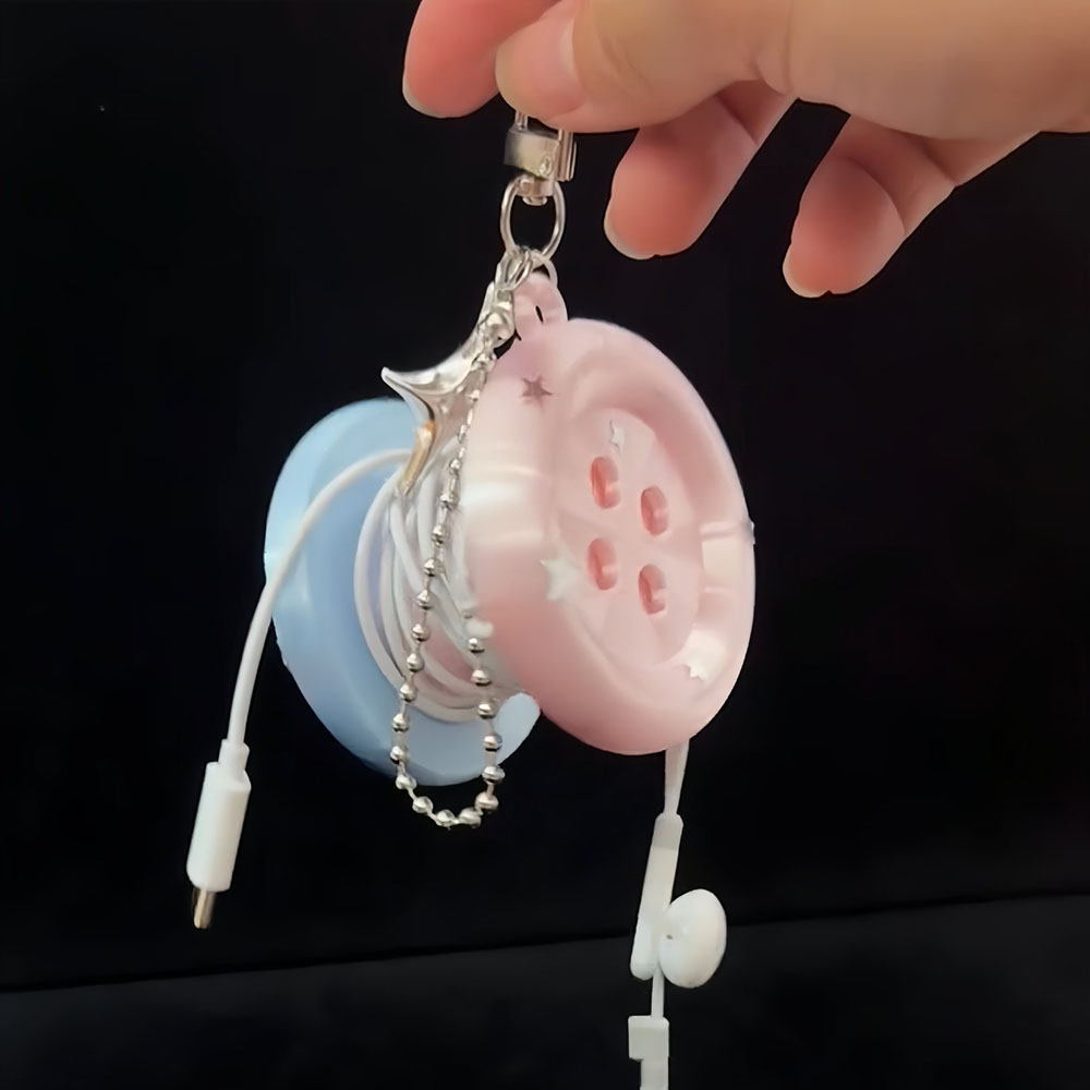 Cable Winder Keychain - Przenośny uroczy brelok-organizer do kabli, zwijacz