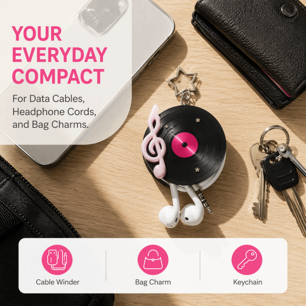 Brelok w kształcie płyty winyl – Cable Winder Keychain recenzja i cena